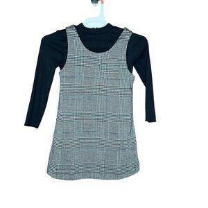 Old Navy Toddler Girls 2-Piece Houndstooth A-Line Dress 4T Black/White